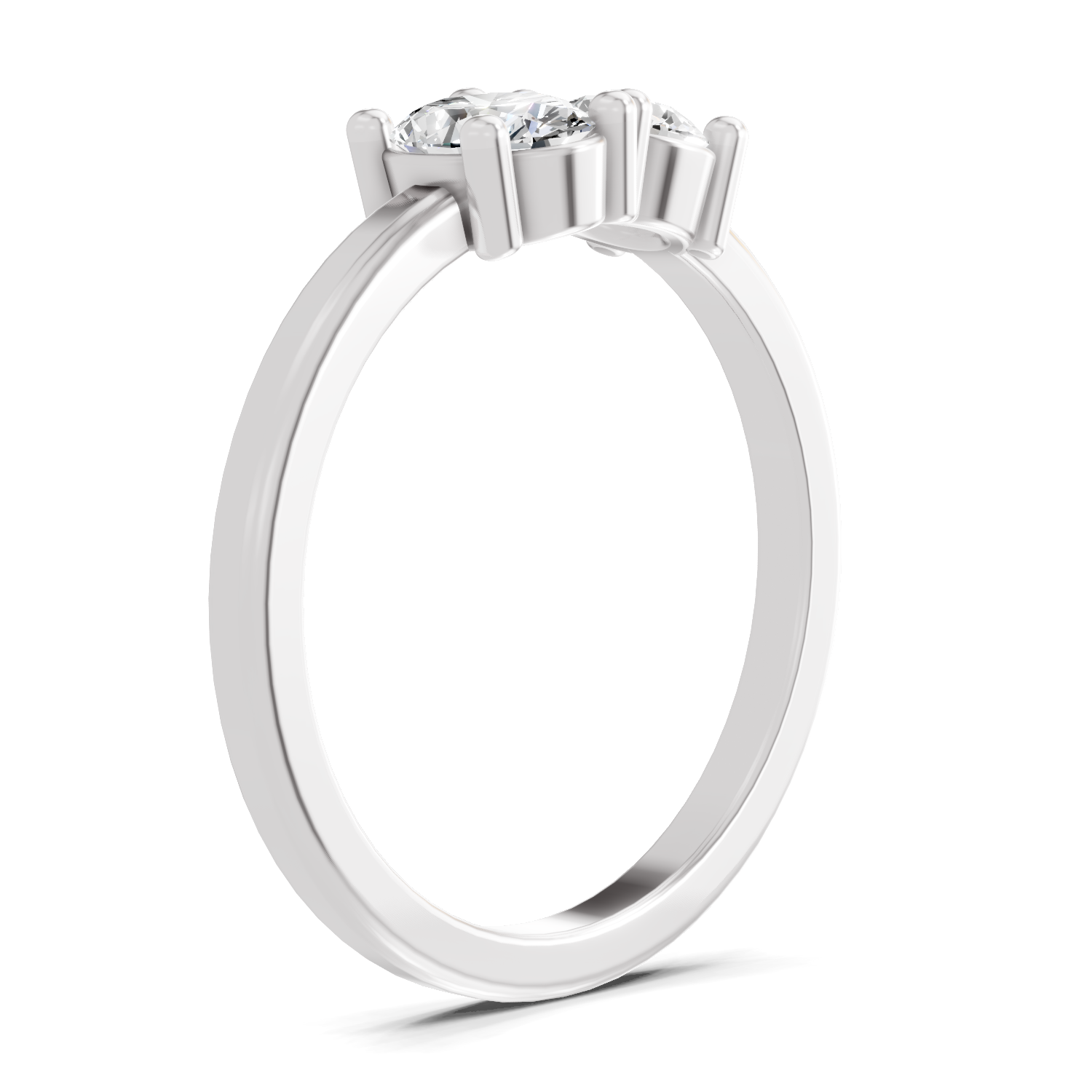 Sparkles Lab Grown Diamond 0.28 Forever Two Solitaire Ring| 14K White Gold