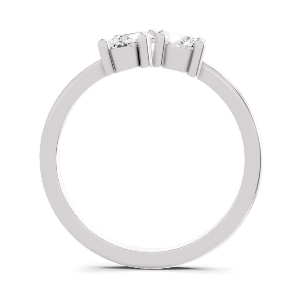 Sparkles Lab Grown Diamond 0.28 Forever Two Solitaire Ring| 14K White Gold
