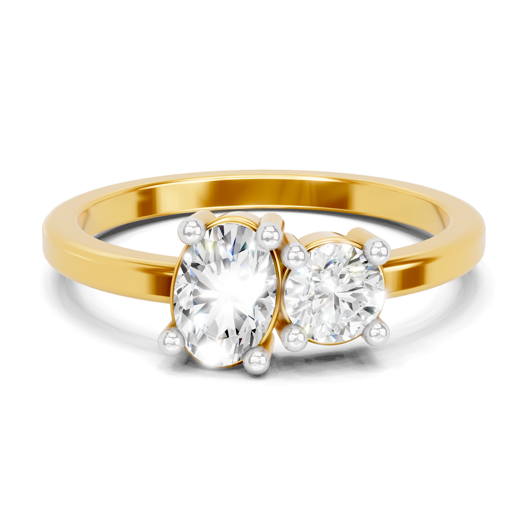 Sparkles Lab Grown Diamond 0.28 Forever Two Solitaire Ring| 14K Yellow Gold