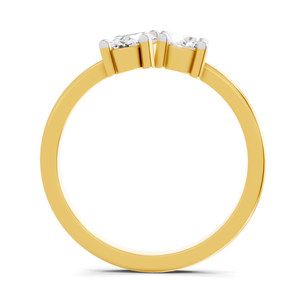 Sparkles Lab Grown Diamond 0.28 Forever Two Solitaire Ring| 14K Yellow Gold