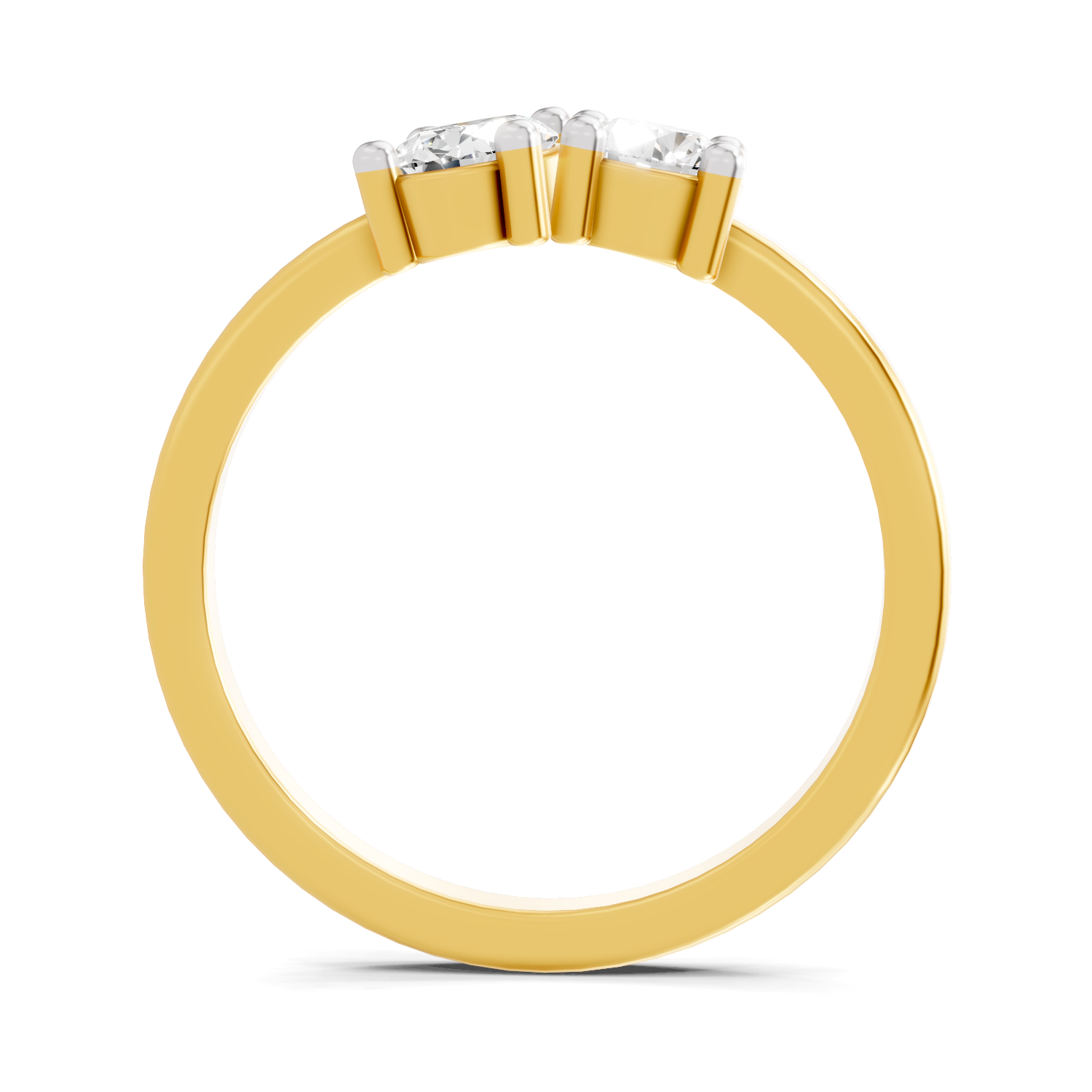 Sparkles Lab Grown Diamond 0.28 Forever Two Solitaire Ring| 14K Yellow Gold