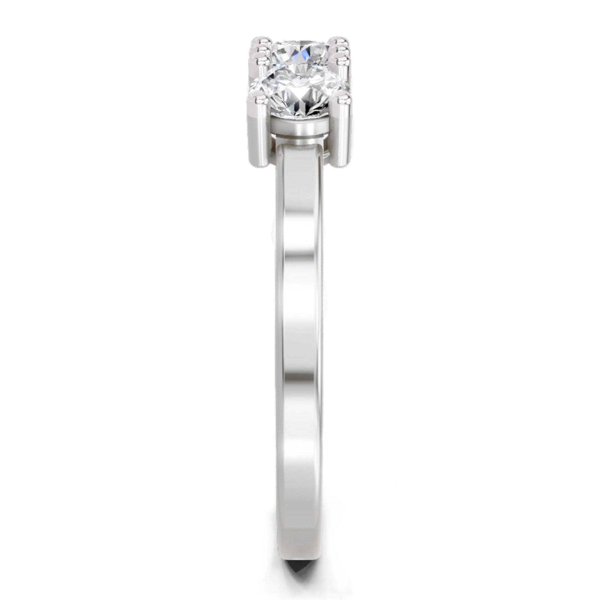3 Stone 0.75 Ct  Round Shape Diamond | 14K White Gold