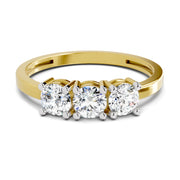 3 Stone 0.75 Ct  Round Shape Diamond | 14K Yellow Gold