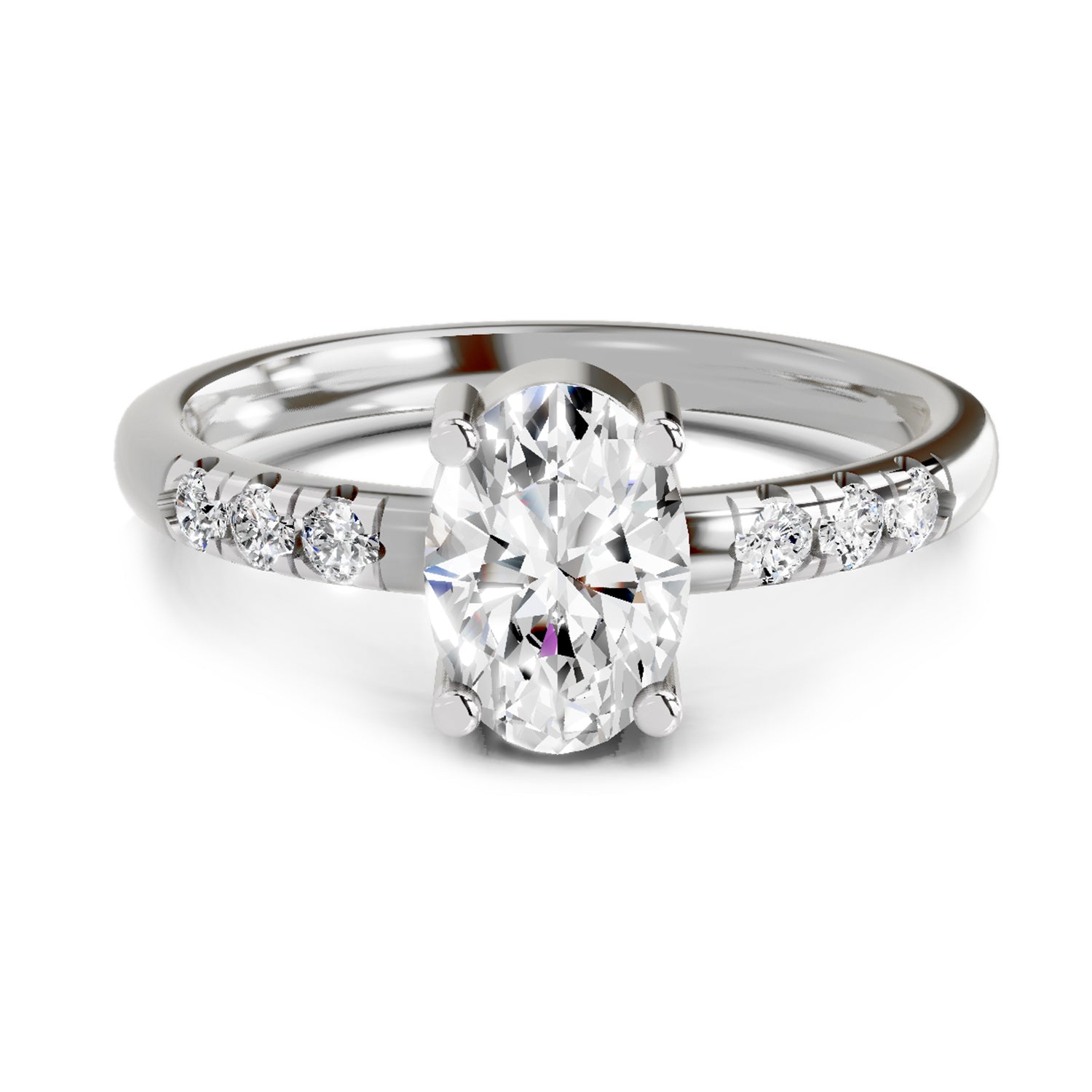 1.17 Ct Oval Solitaire Ring |  14K White Gold