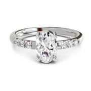 1.17 Ct Oval Solitaire Ring |  14K White Gold