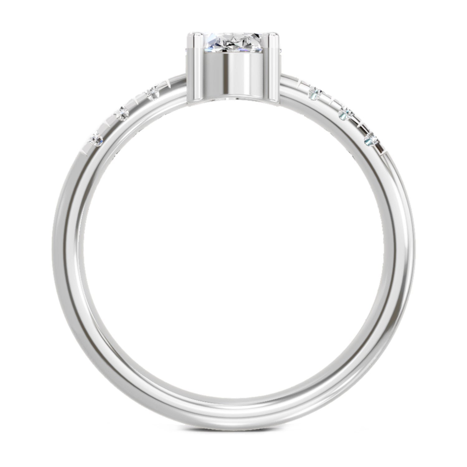 1.17 Ct Oval Solitaire Ring |  14K White Gold