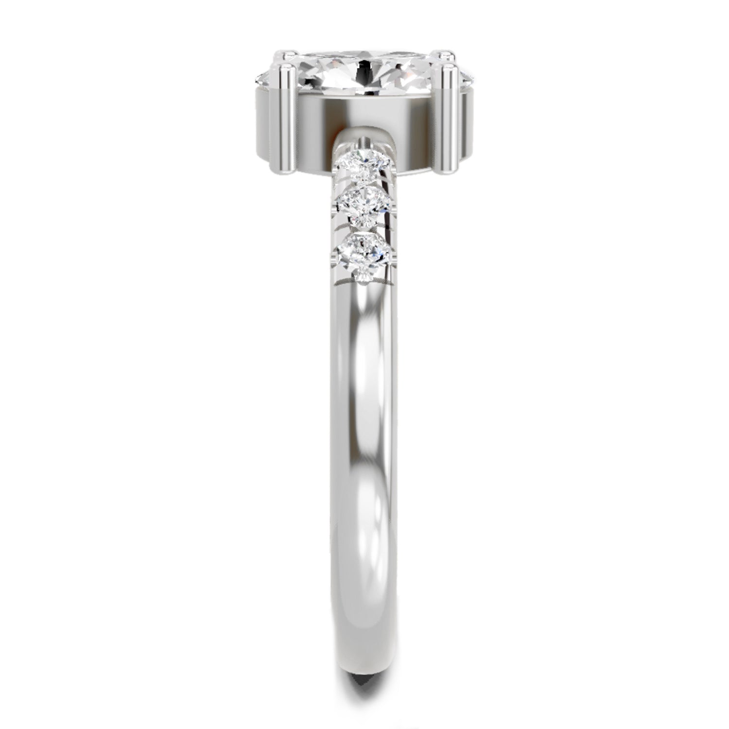 1.17 Ct Oval Solitaire Ring |  14K White Gold