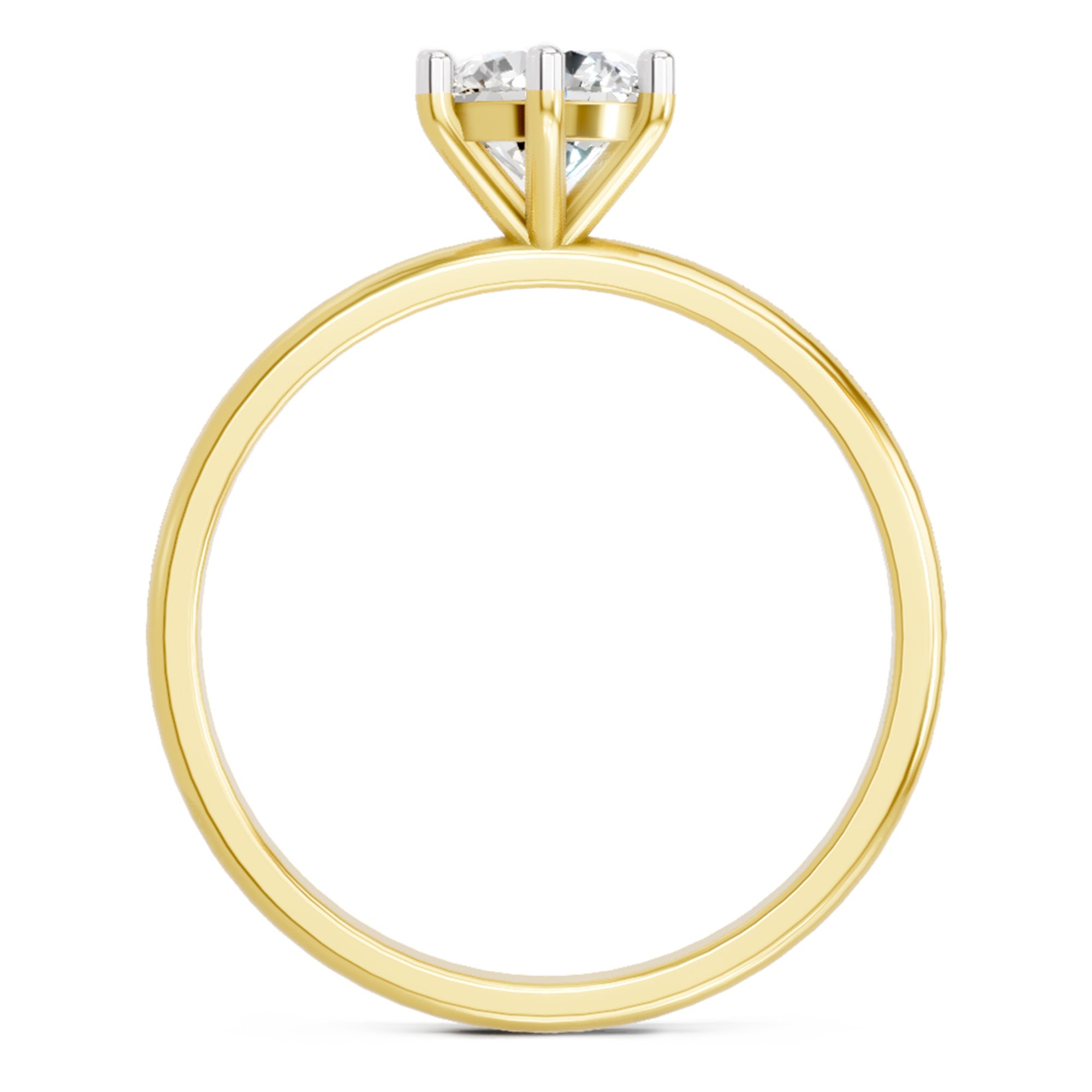 6 Prong Solitaire 0.75 Ct  Round Shape Diamond | 14K Yellow Gold