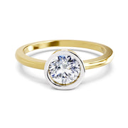 Bezel Solitaire 0.75 Ct  Round Shape Diamond | 14K Yellow Gold