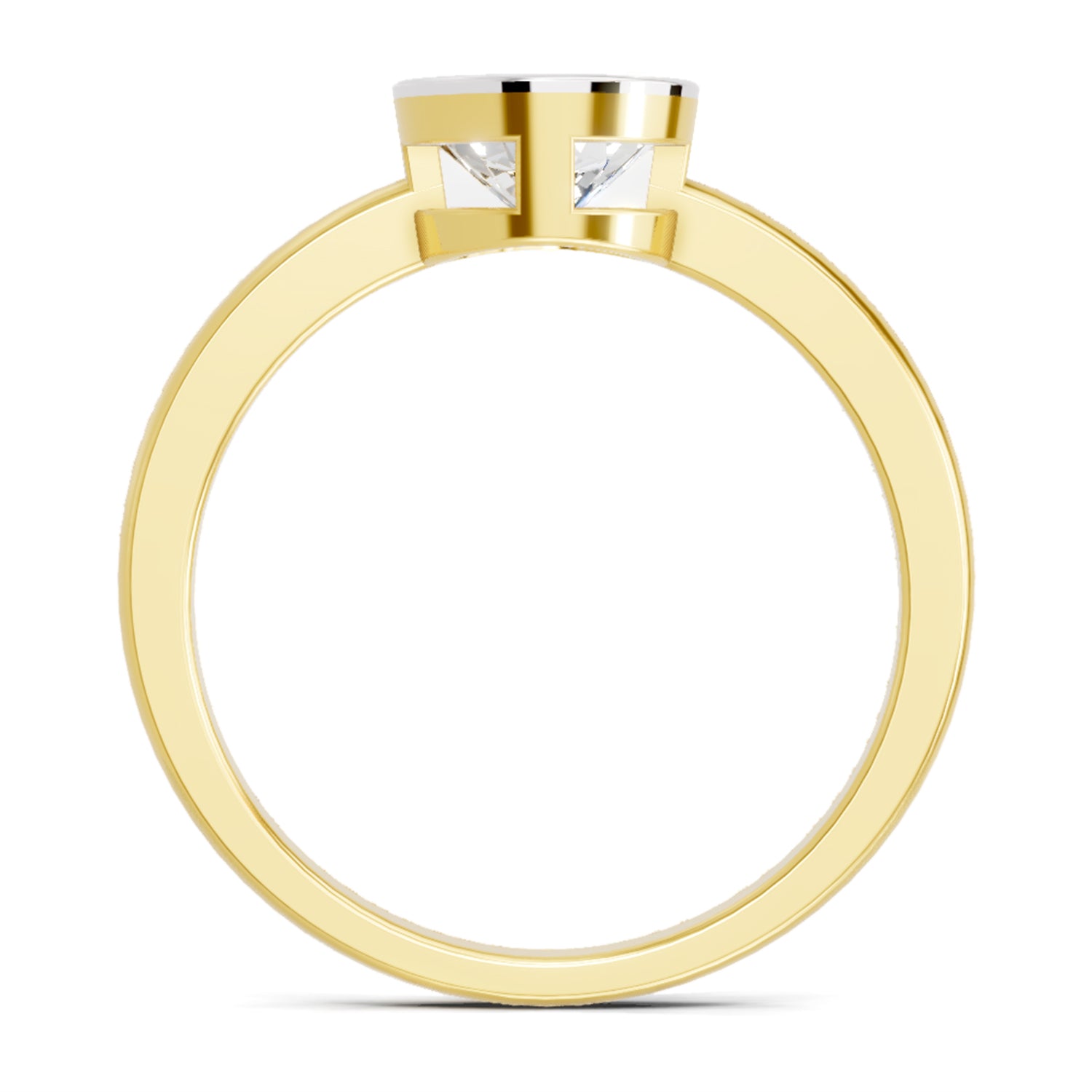 Bezel Solitaire 0.75 Ct  Round Shape Diamond | 14K Yellow Gold