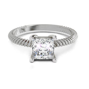 1 Ct Square Ring |  14K White Gold