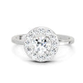 0.85 Ct Round Halo Ring | 14K White Gold