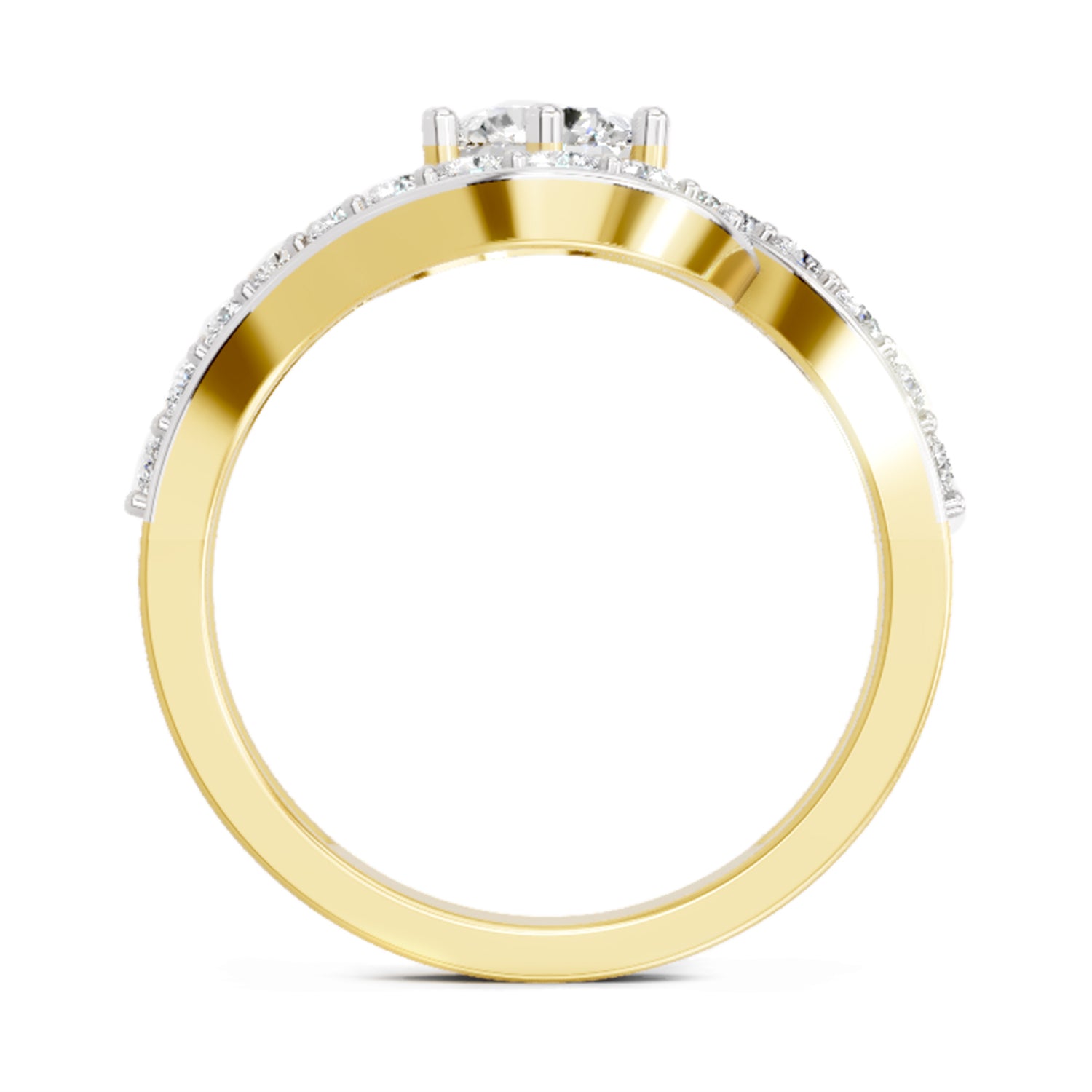 1.29 Ct Round Halo 14K Yellow Gold