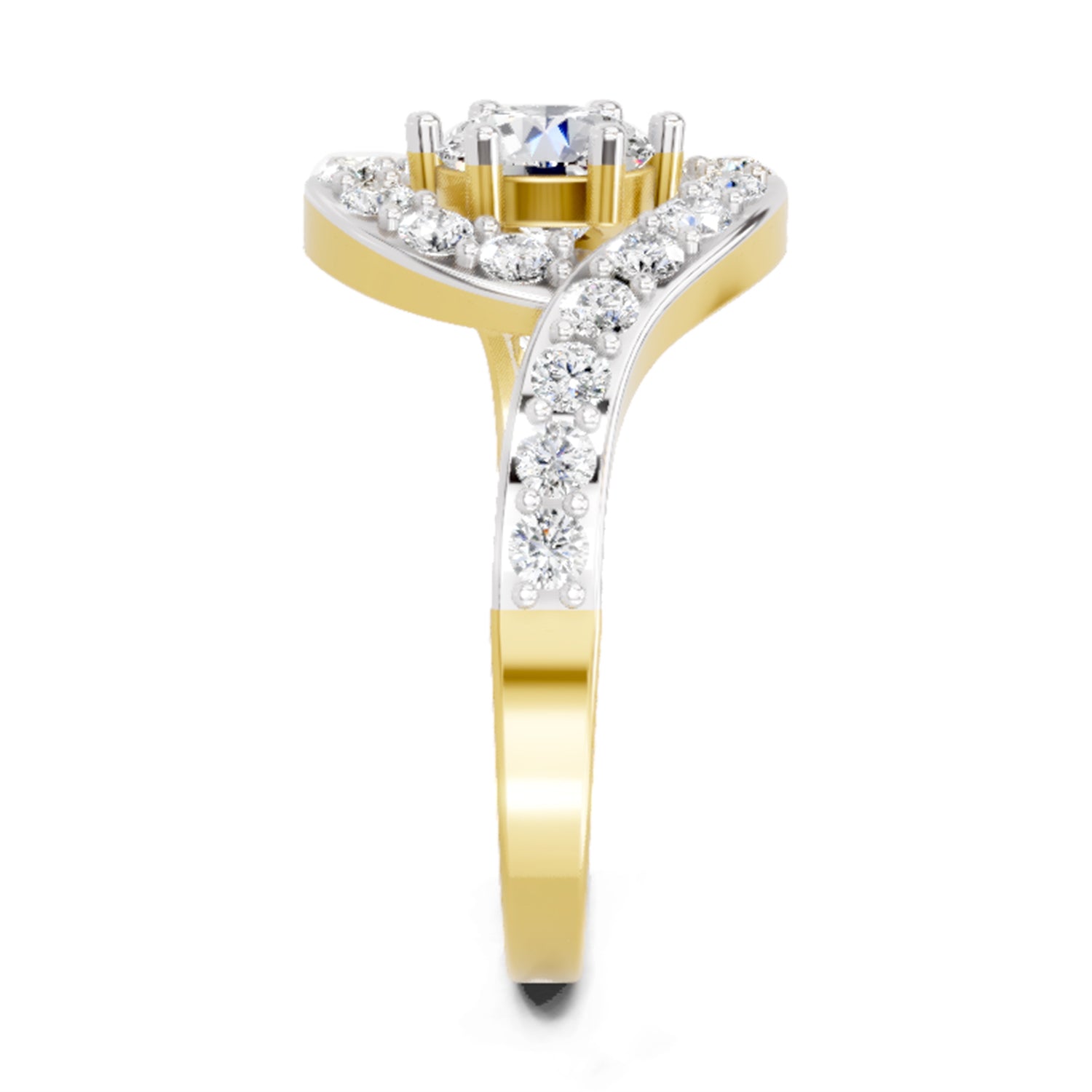 1.29 Ct Round Halo 14K Yellow Gold