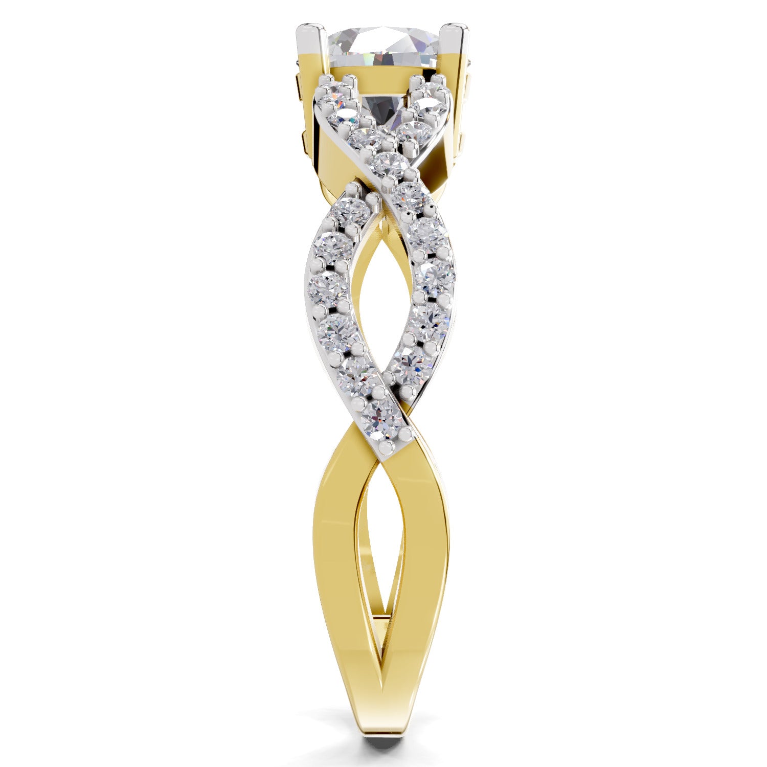 1 Carat Round Shape Diamond | 925 Sterling Silver Gold Plated Infinity Ring