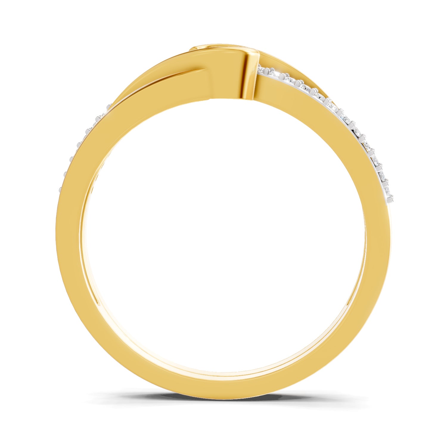 0.37 Carat  | 925 Sterling Silver Gold Plated Band Ring