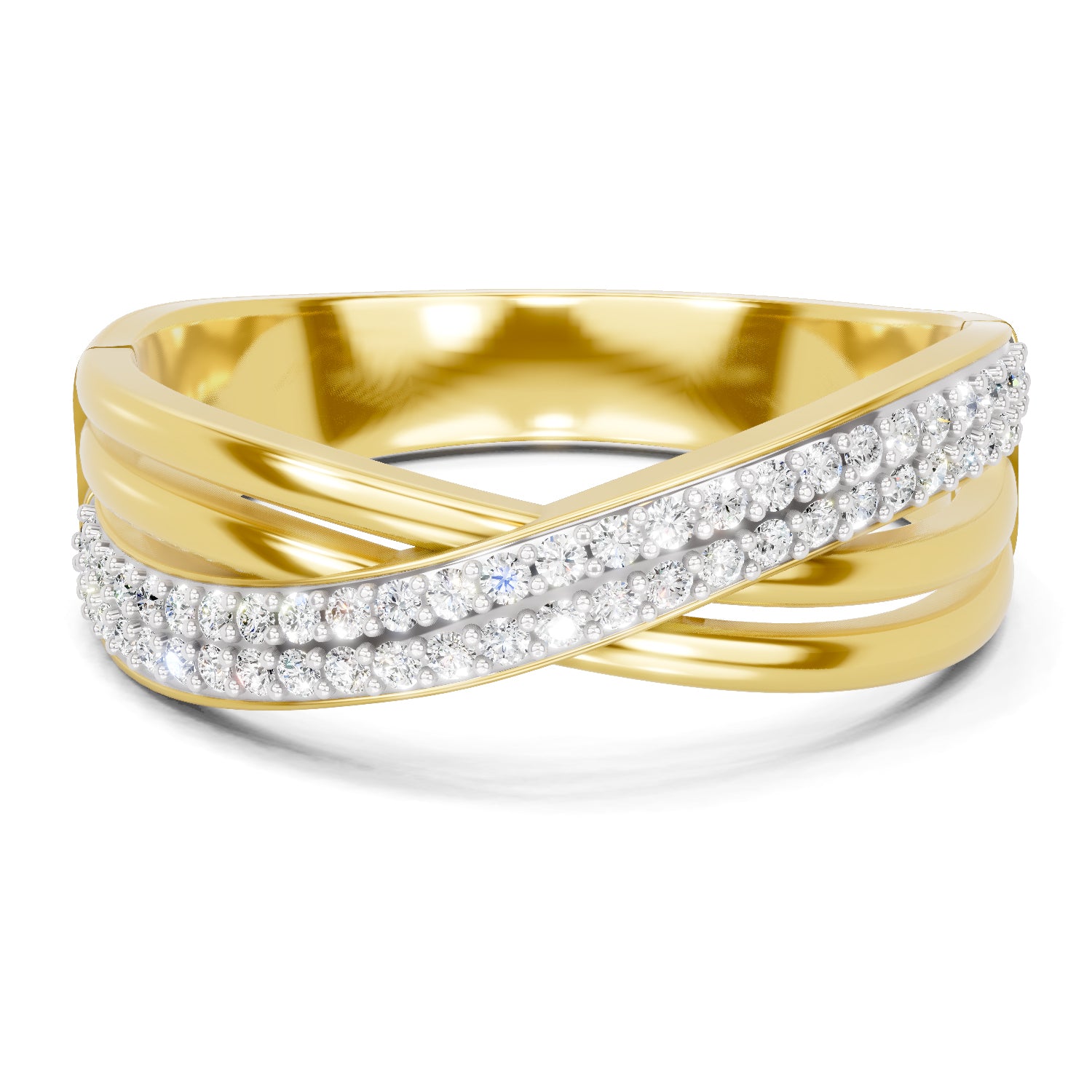 0.27 Carat  | 925 Sterling Silver Gold Plated Band Ring