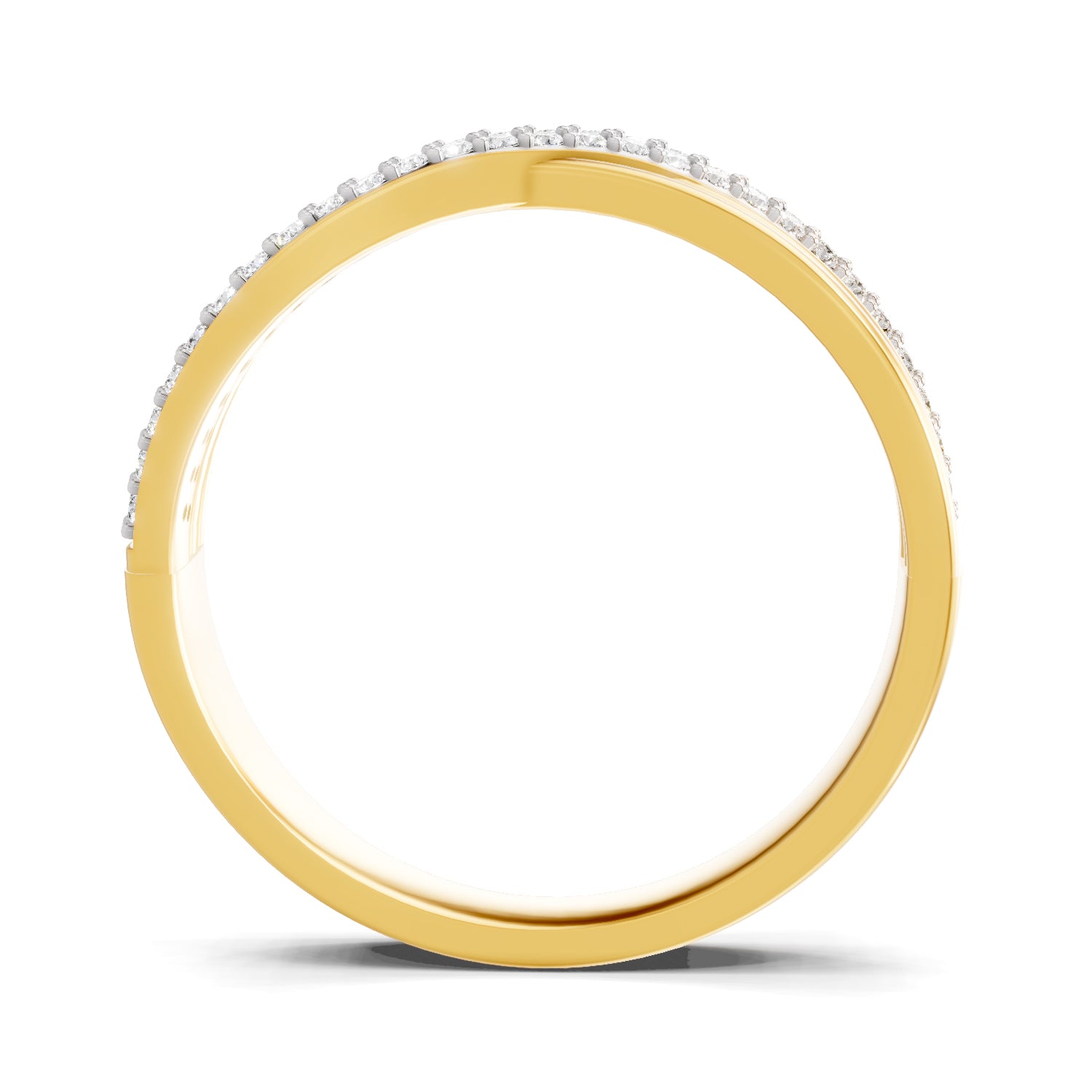 0.27 Carat  | 925 Sterling Silver Gold Plated Band Ring