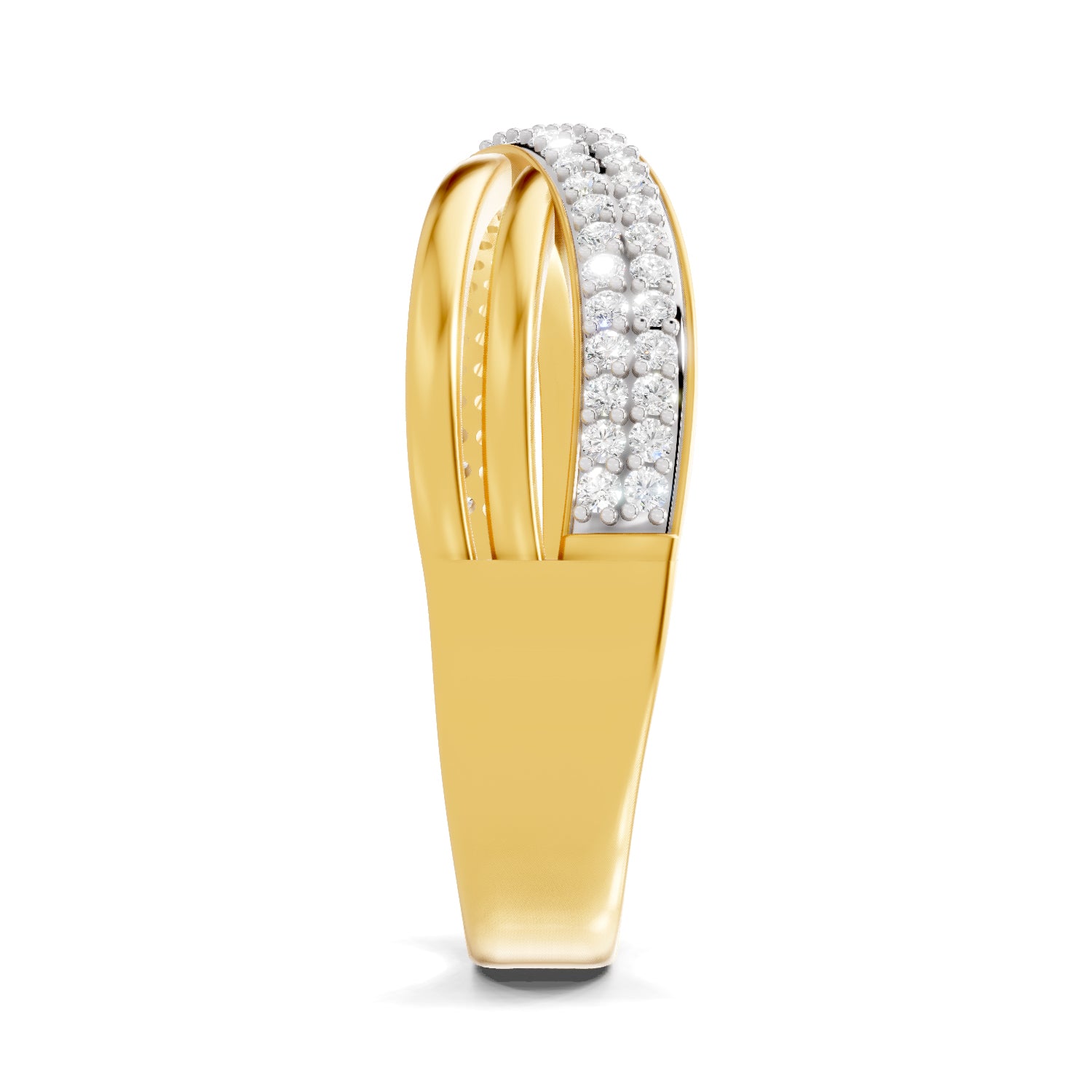 0.27 Carat  | 925 Sterling Silver Gold Plated Band Ring