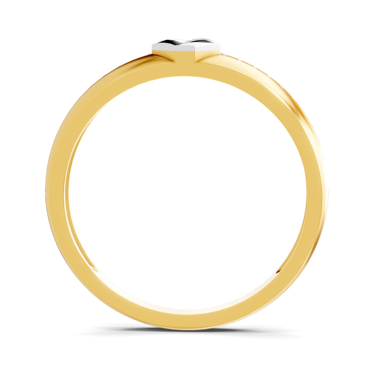 0.34 Carat  | 925 Sterling Silver Gold Plated Band Ring