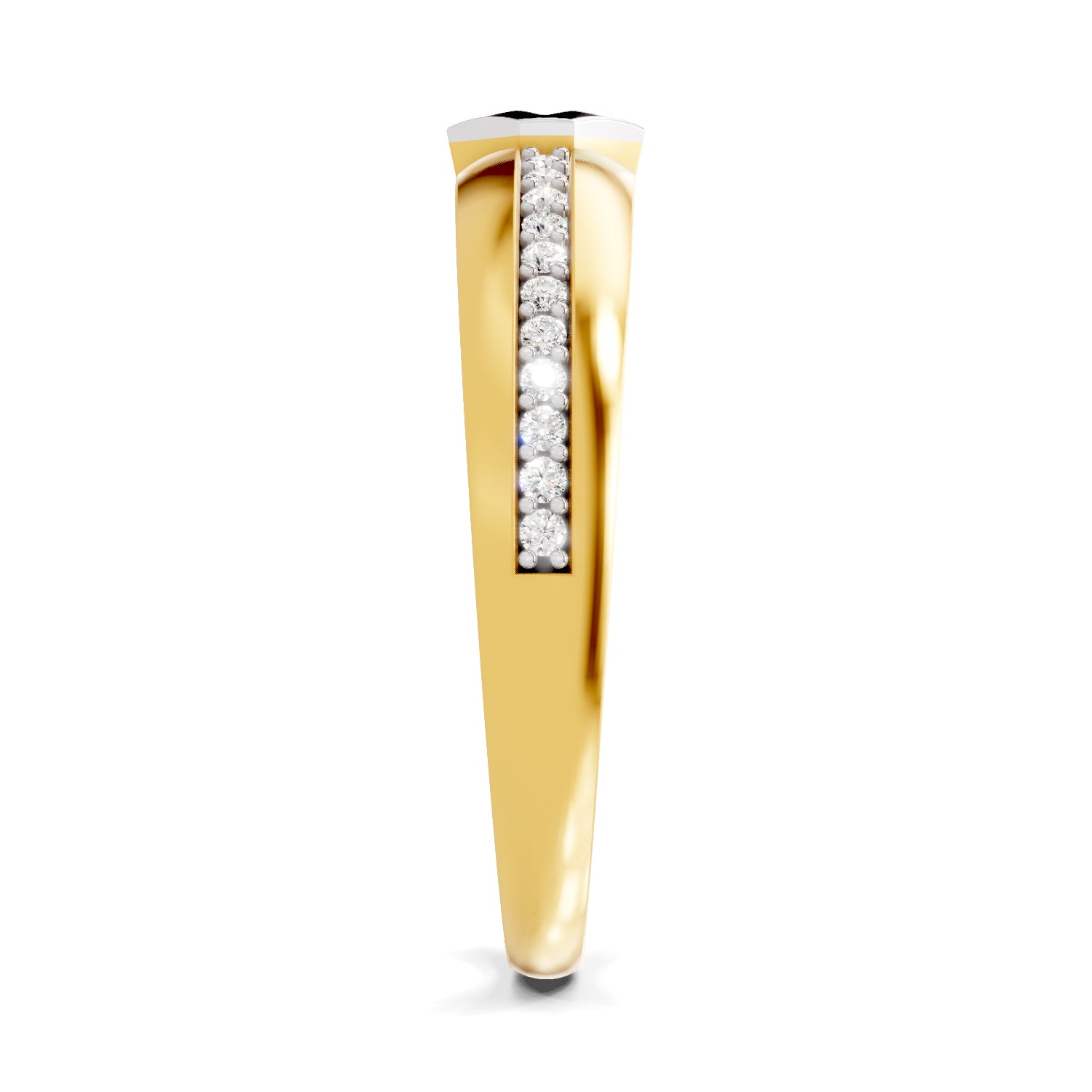0.34 Carat  | 925 Sterling Silver Gold Plated Band Ring