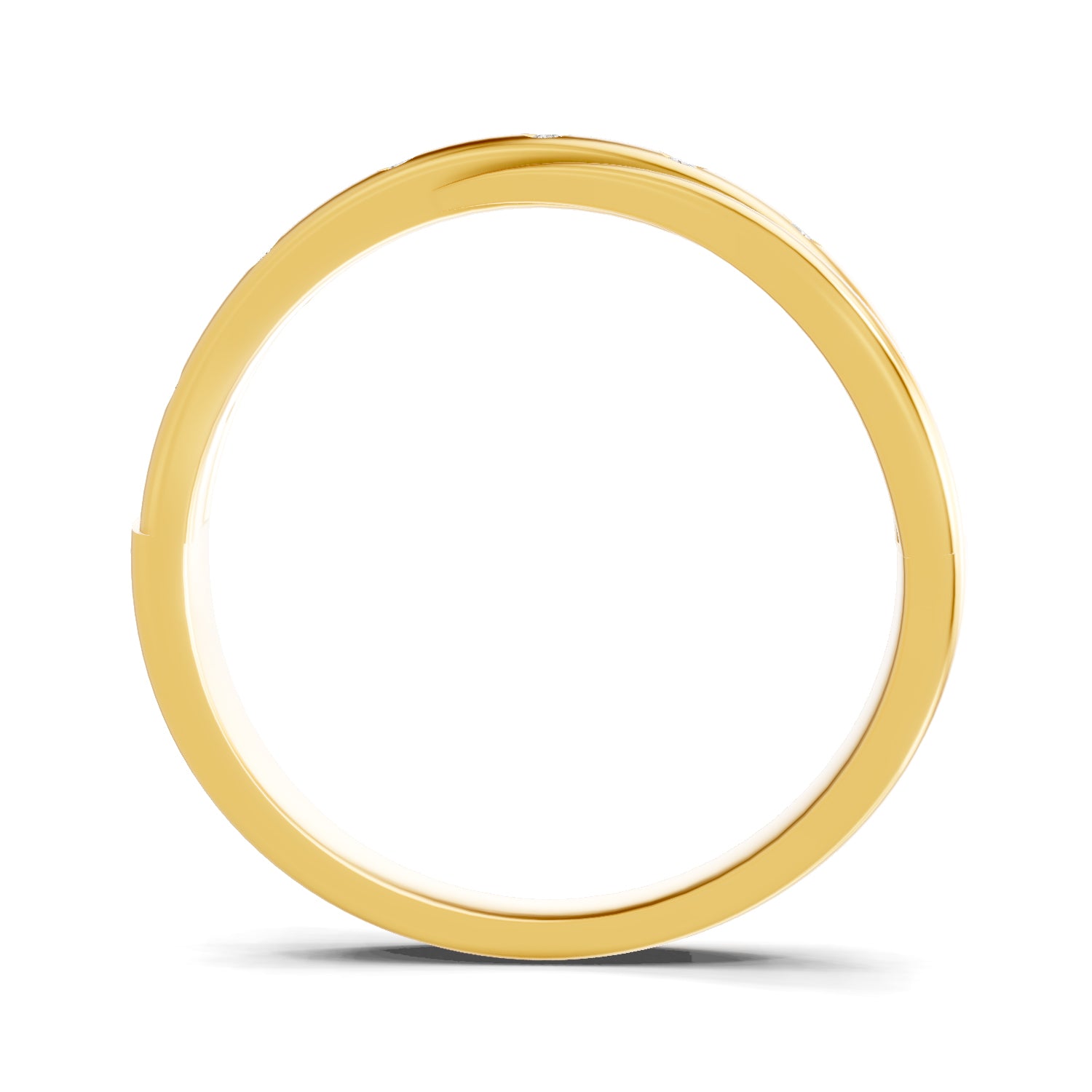 0.07 Carat  | 925 Sterling Silver Gold Plated Twisted Band Ring