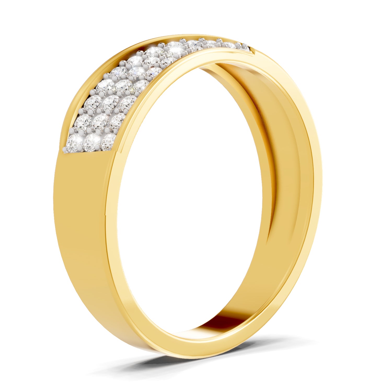 0.18 Carat  | 925 Sterling Silver Gold Plated Fashion Band Ring
