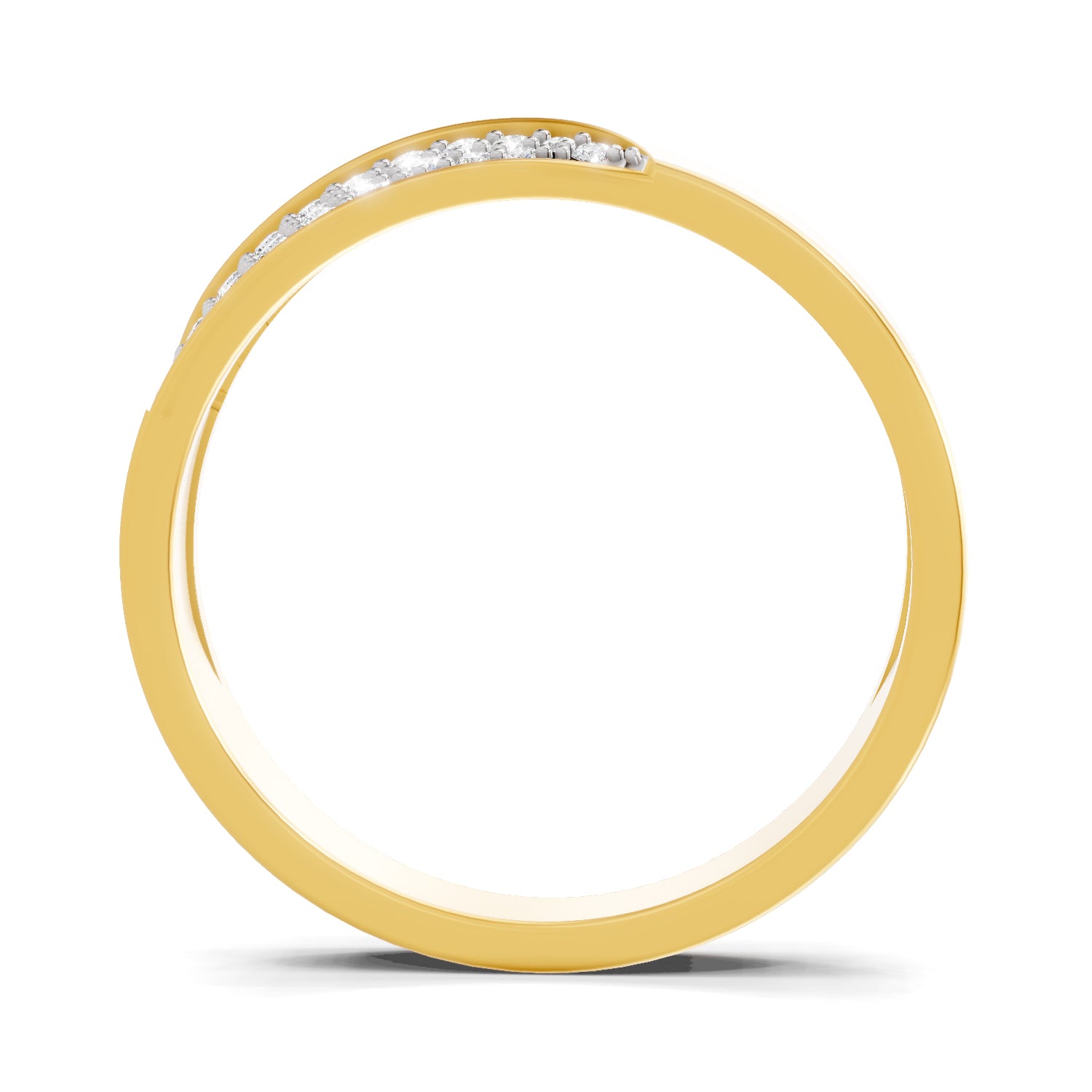 0.18 Carat  | 925 Sterling Silver Gold Plated Fashion Band Ring
