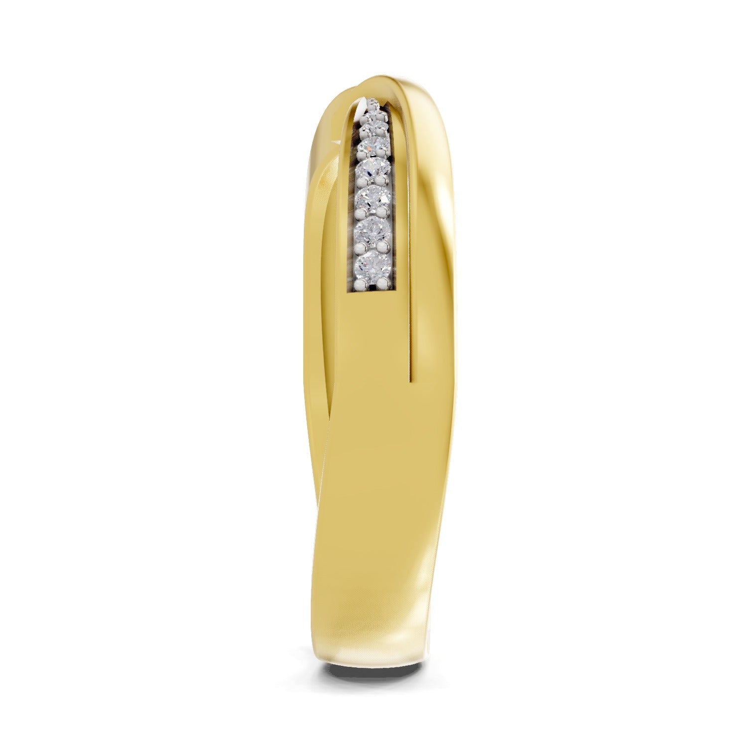 0.09 Ct Round Shape | 925 Sterling Silver Gold Plated Infinity Ring