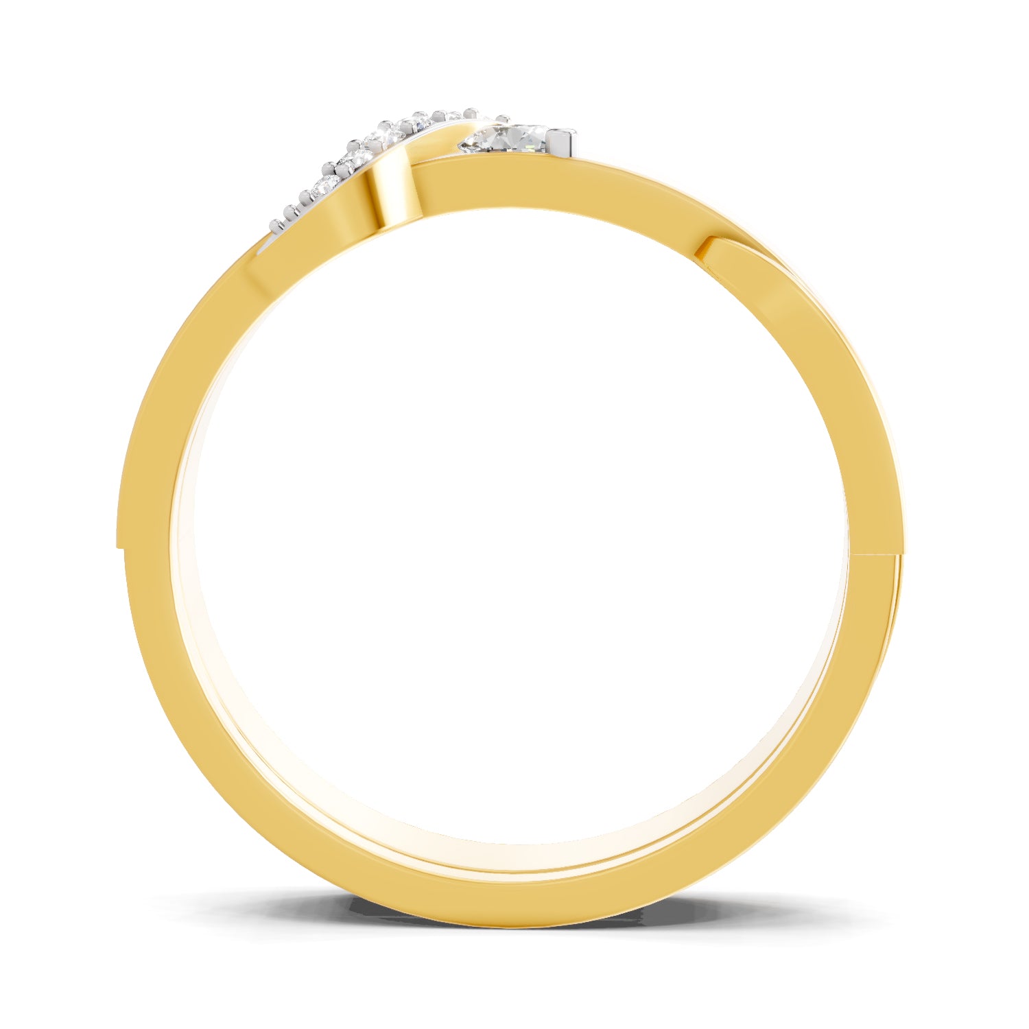 0.15 Carat  | 925 Sterling Silver Gold Plated Band Ring