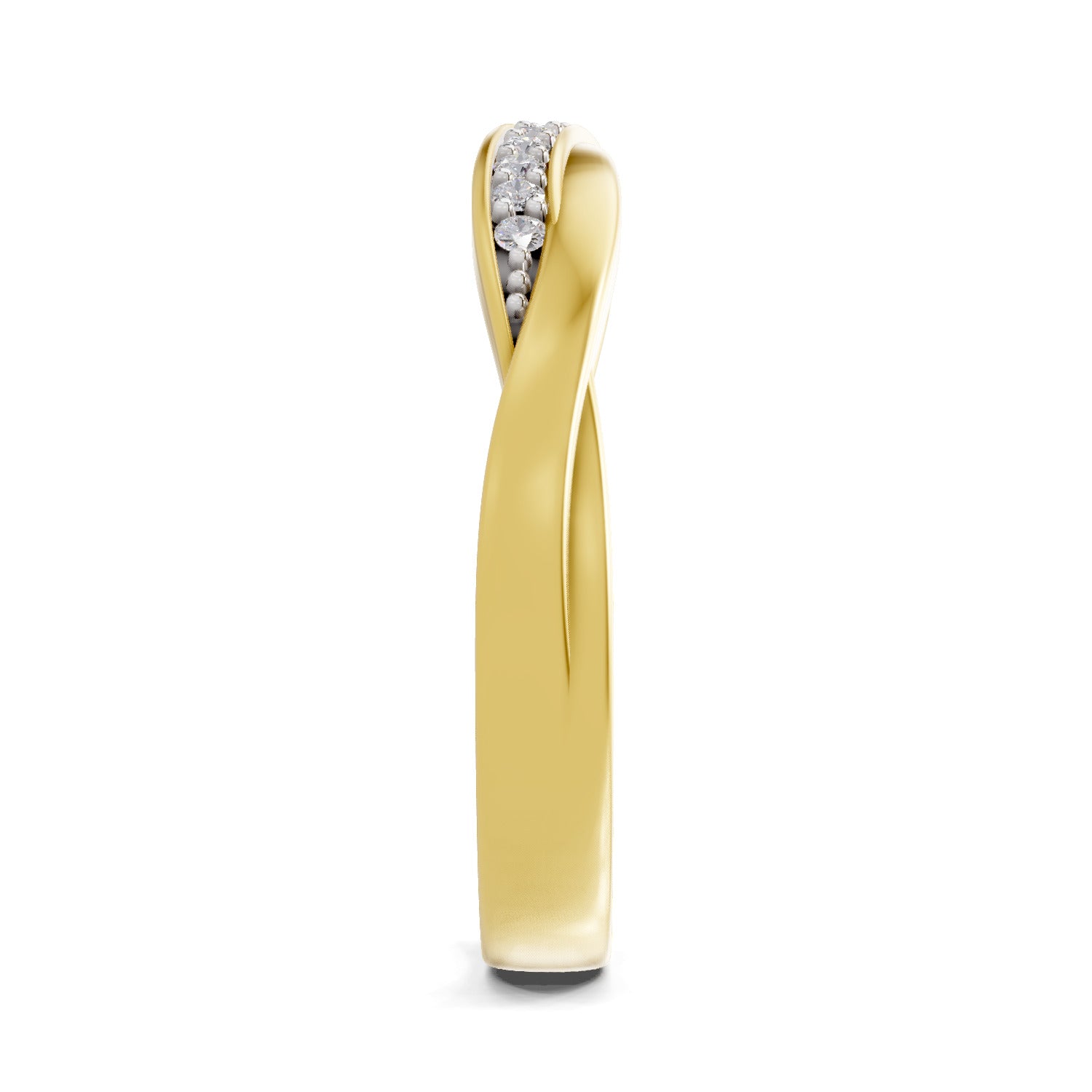 0.1 Ct Round Shape | 925 Sterling Silver Gold Plated Infinity Ring