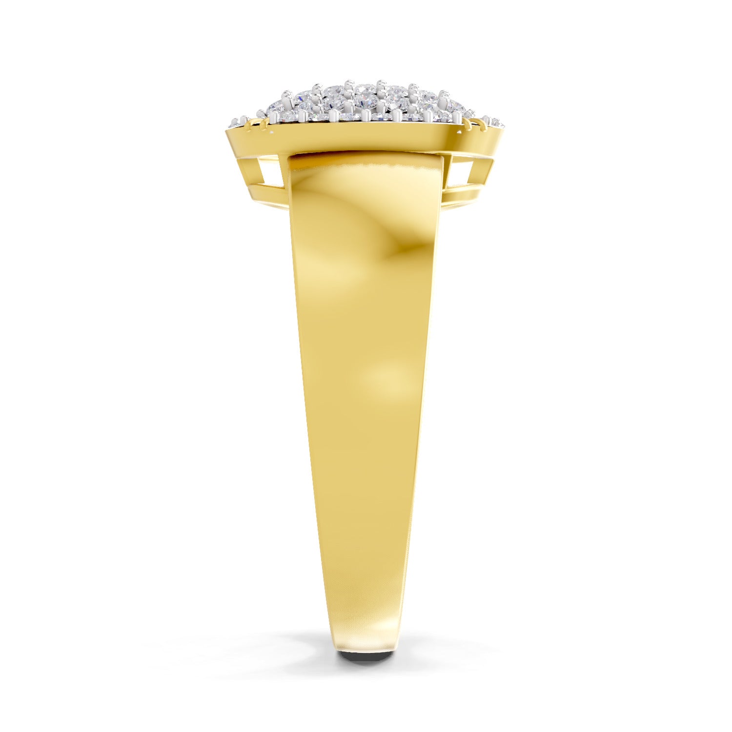 0.44 Carat  | 925 Sterling Silver Gold Plated Cluster Ring