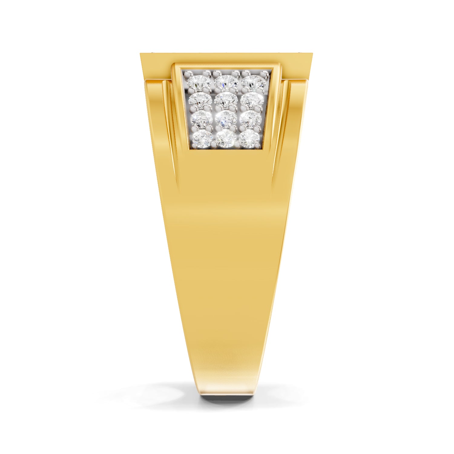 0.97 Carat  | 925 Sterling Silver Gold Plated Cluster Ring