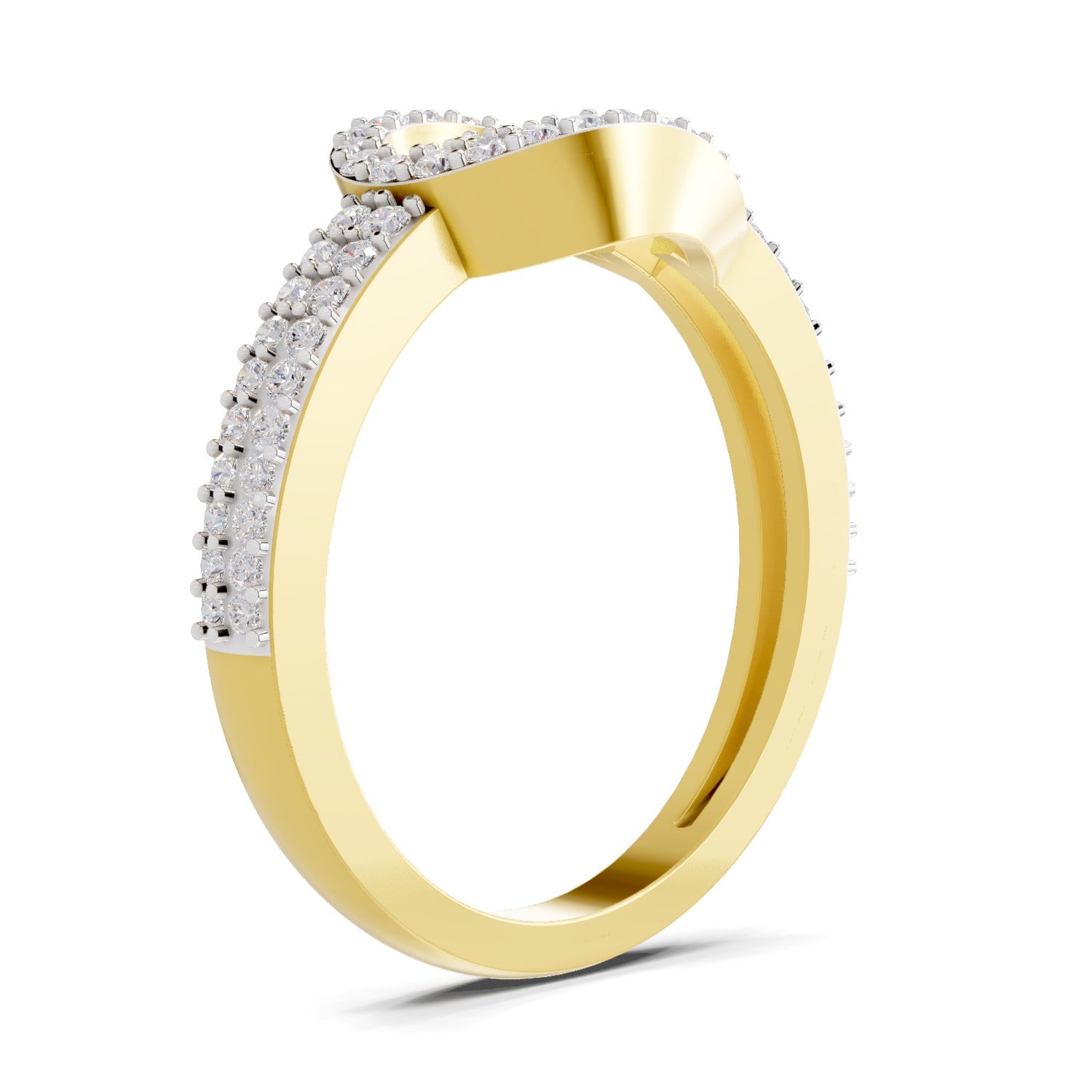0.5 Carat Round Shape Diamond | 925 Sterling Silver Gold Plated Eterna Loop Ring