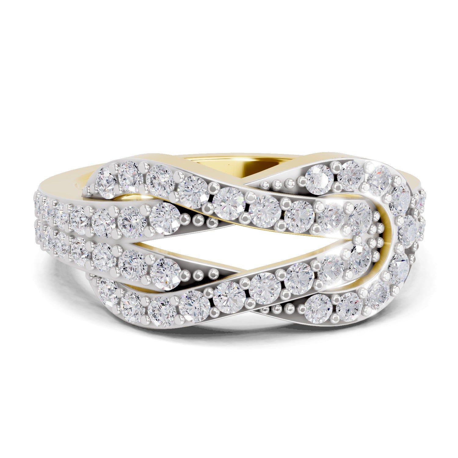 0.77 Carat Round Shape Diamond | 925 Sterling Silver Gold Plated Infinity Ring