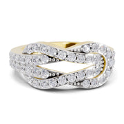 0.77 Carat Round Shape Diamond | 925 Sterling Silver Gold Plated Infinity Ring