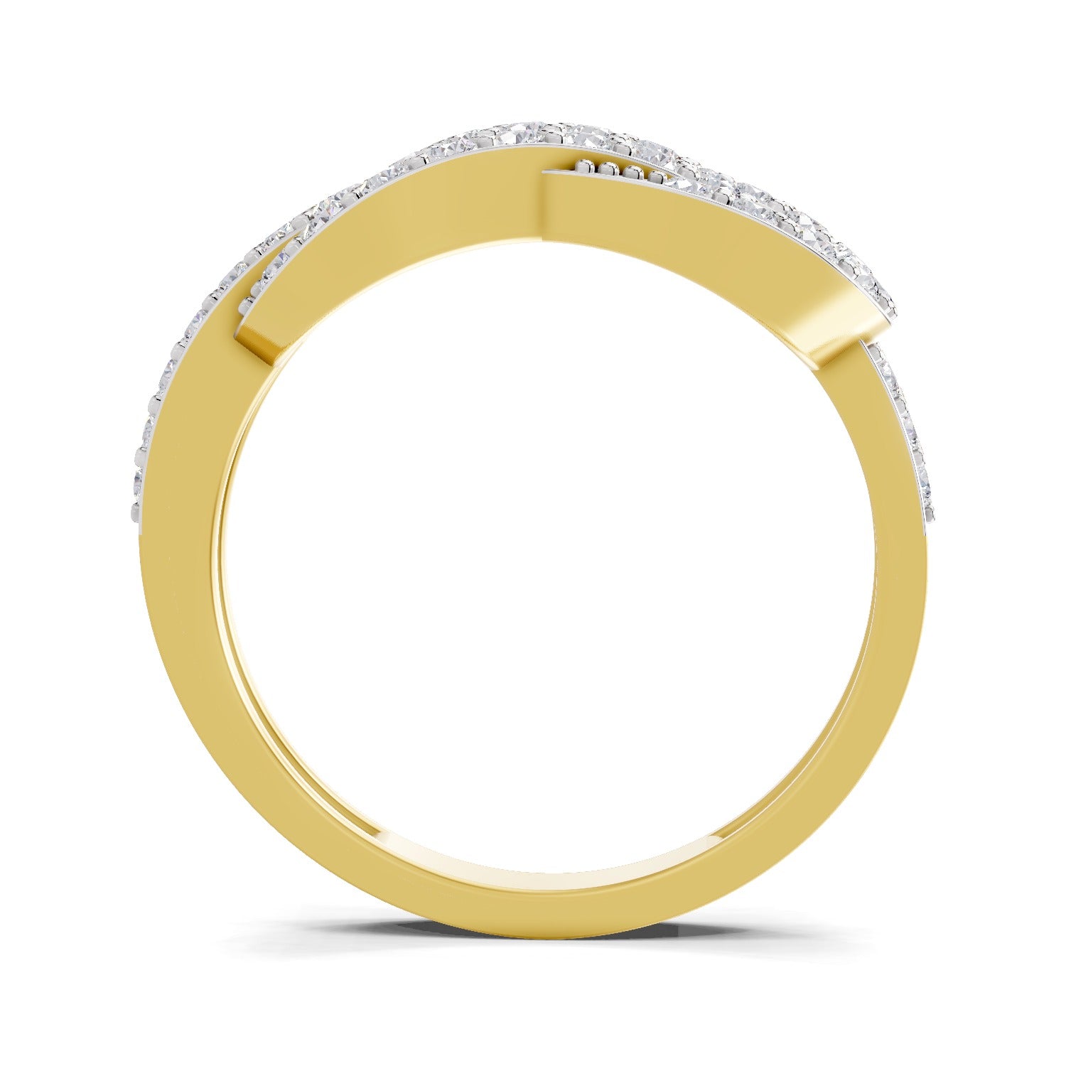 0.77 Carat Round Shape Diamond | 925 Sterling Silver Gold Plated Infinity Ring
