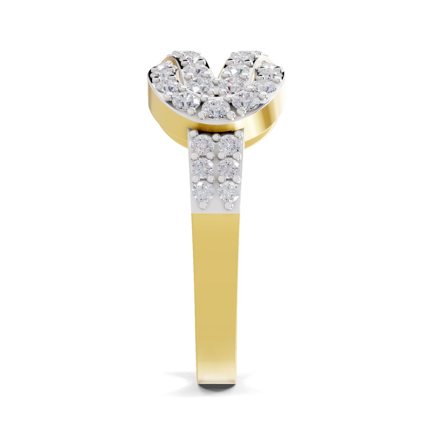 0.77 Carat Round Shape Diamond | 925 Sterling Silver Gold Plated Infinity Ring