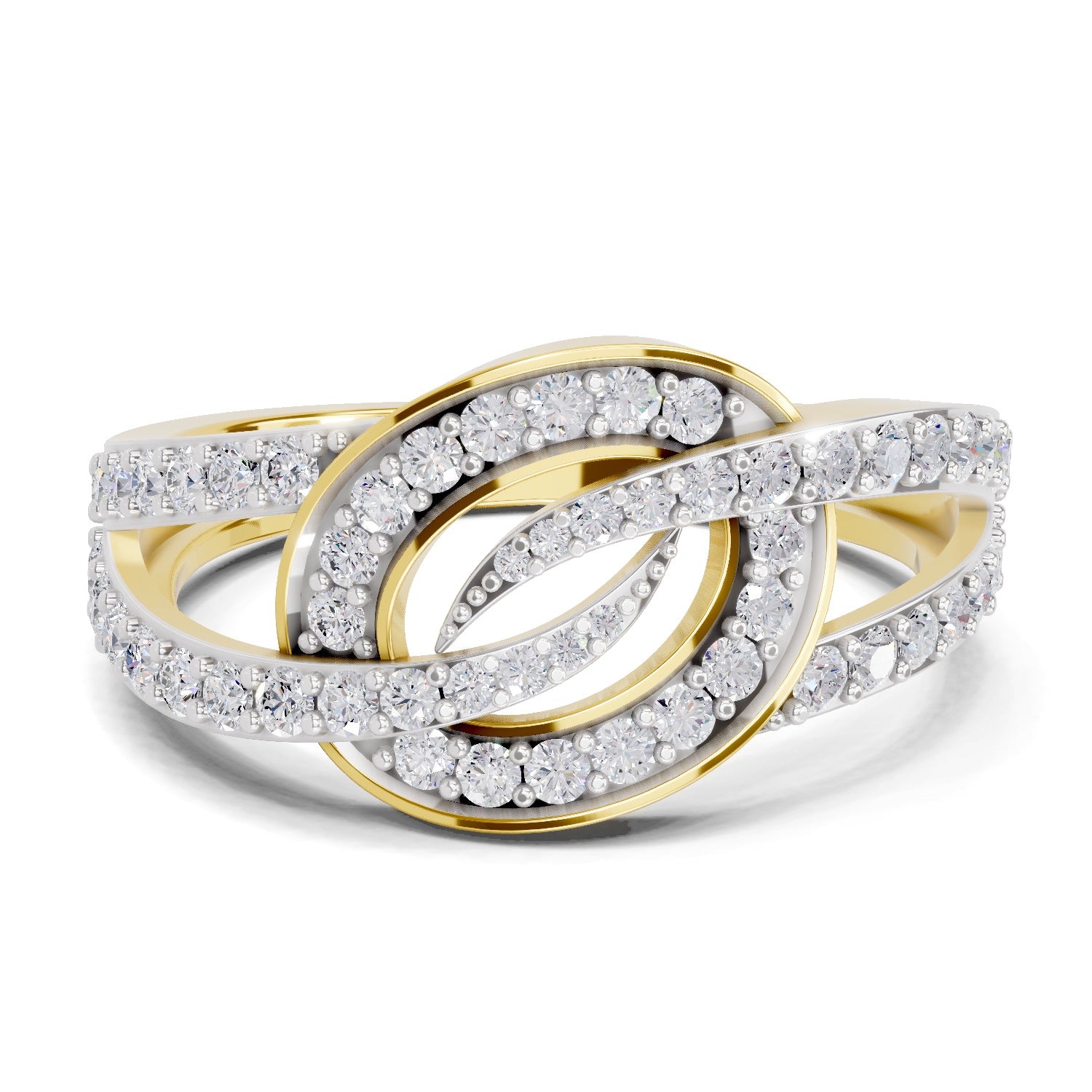 0.6 Carat Round Shape Diamond | 925 Sterling Silver Gold Plated Infinity Halo Ring