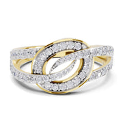 0.6 Carat Round Shape Diamond | 925 Sterling Silver Gold Plated Infinity Halo Ring