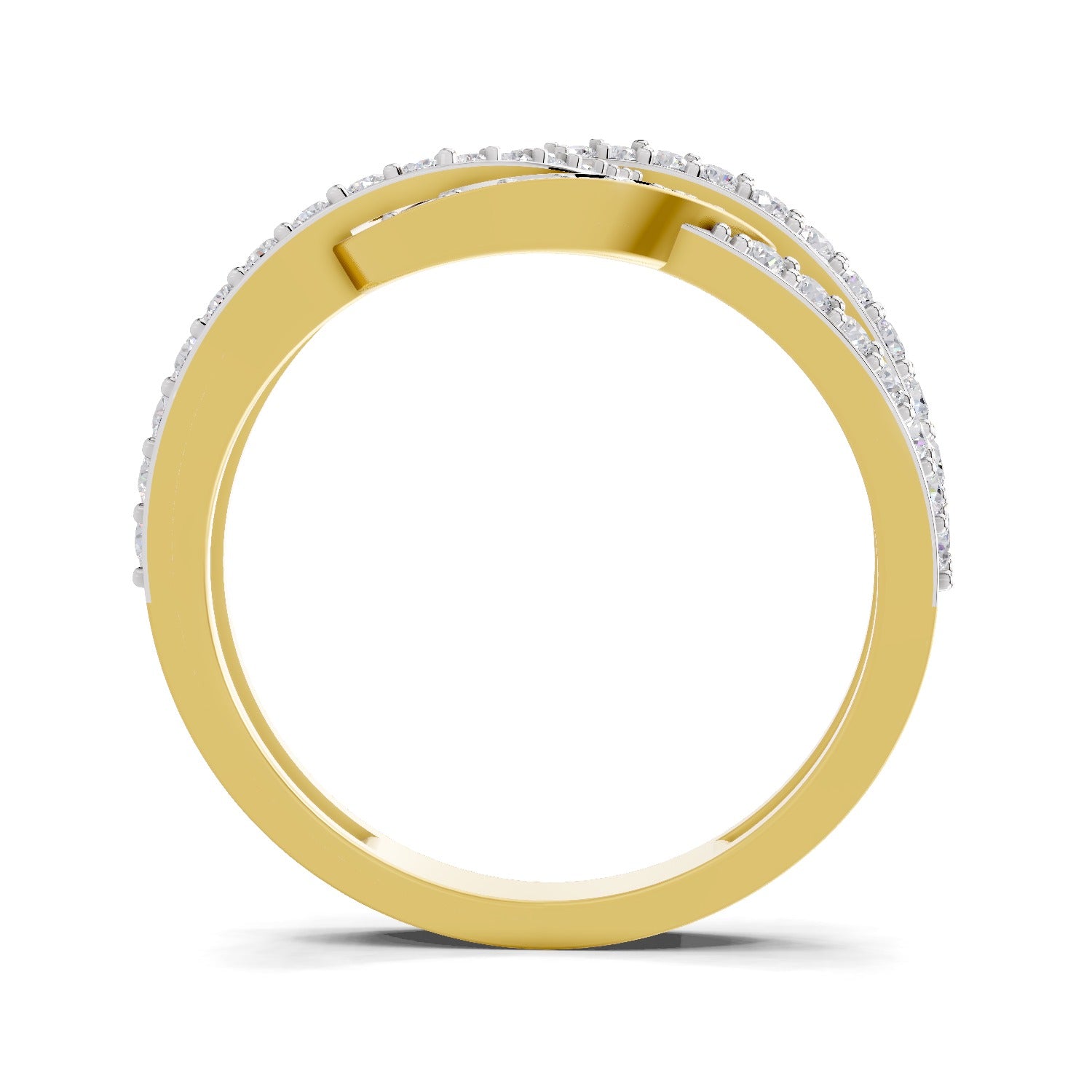 0.6 Carat Round Shape Diamond | 925 Sterling Silver Gold Plated Infinity Halo Ring