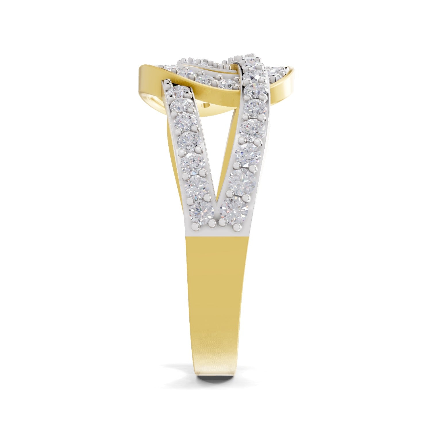 0.6 Carat Round Shape Diamond | 925 Sterling Silver Gold Plated Infinity Halo Ring