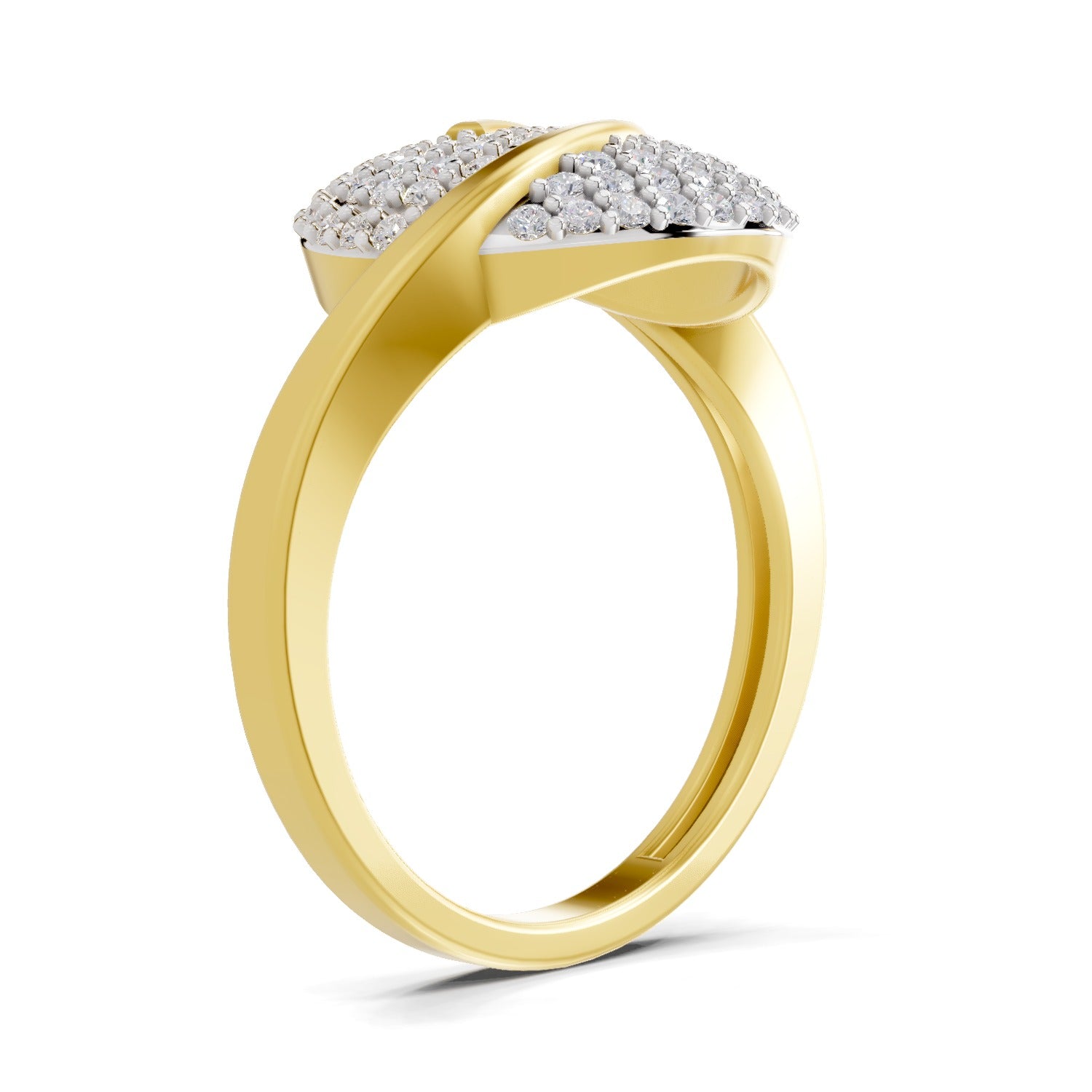 0.52 Carat Round Shape Diamond | 925 Sterling Silver Gold Plated Cluster Ring