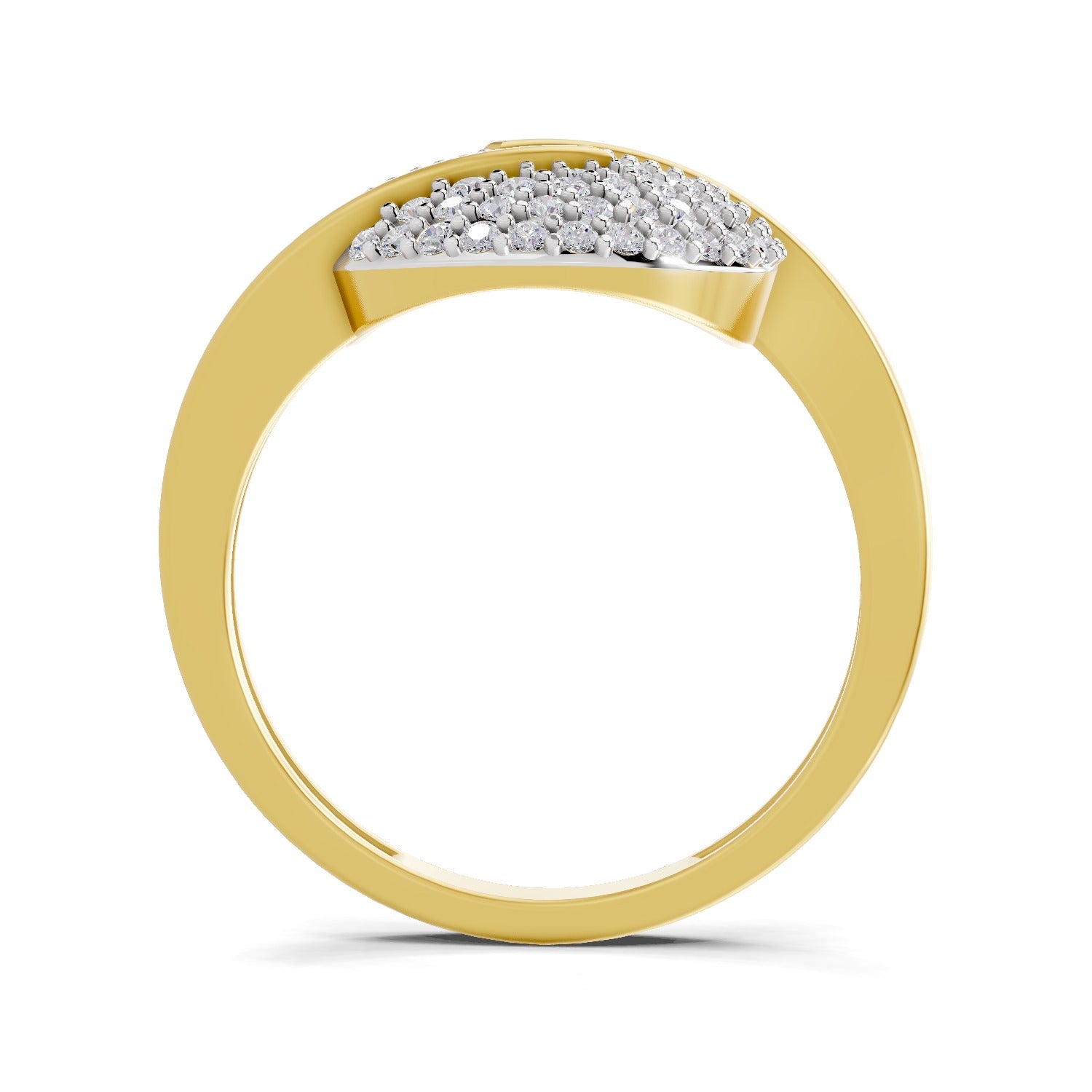0.52 Carat Round Shape Diamond | 925 Sterling Silver Gold Plated Cluster Ring