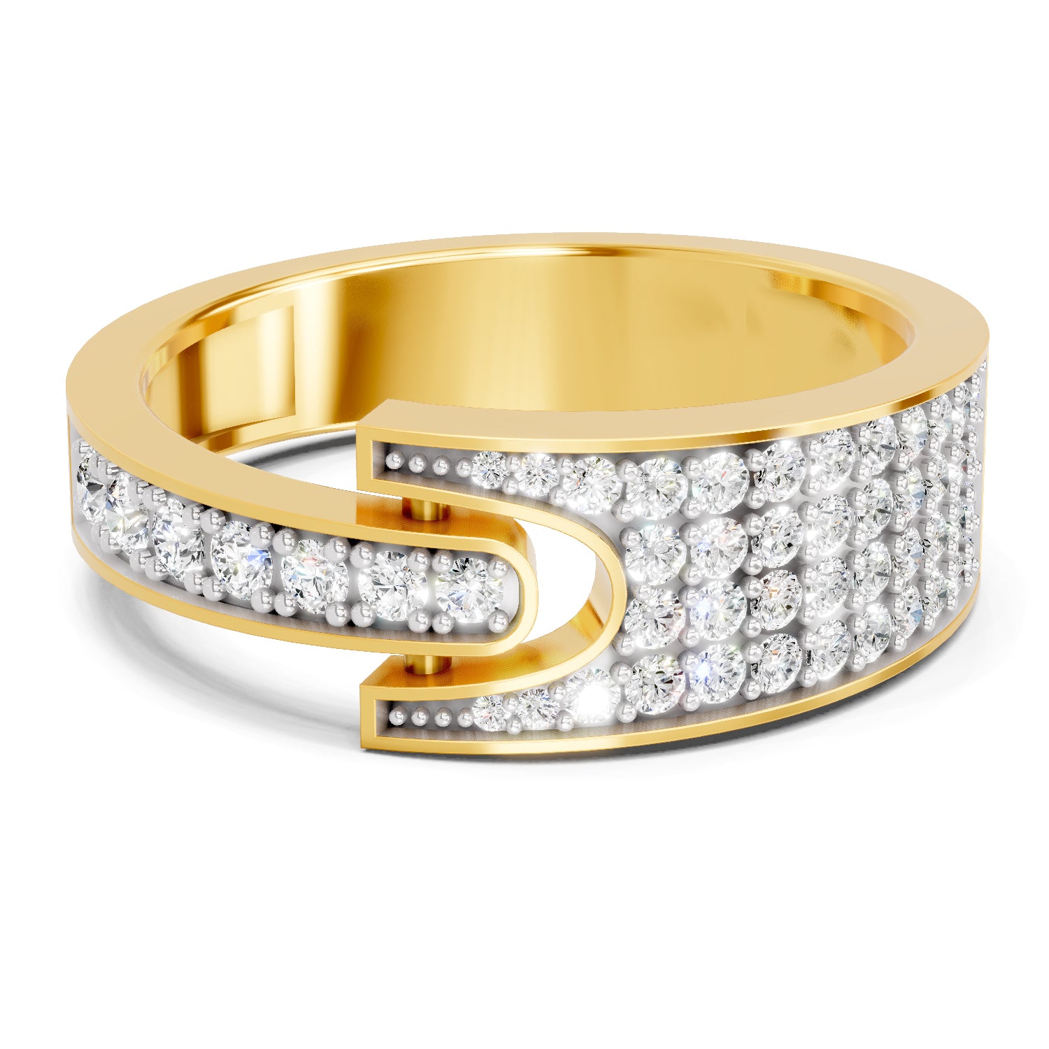 0.51 Carat  | 925 Sterling Silver Gold Plated Band Ring