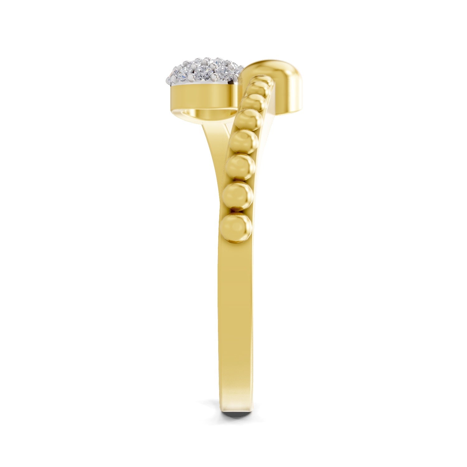 0.13 Ct Round Shape | 925 Sterling Silver Gold Plated Duo Ring