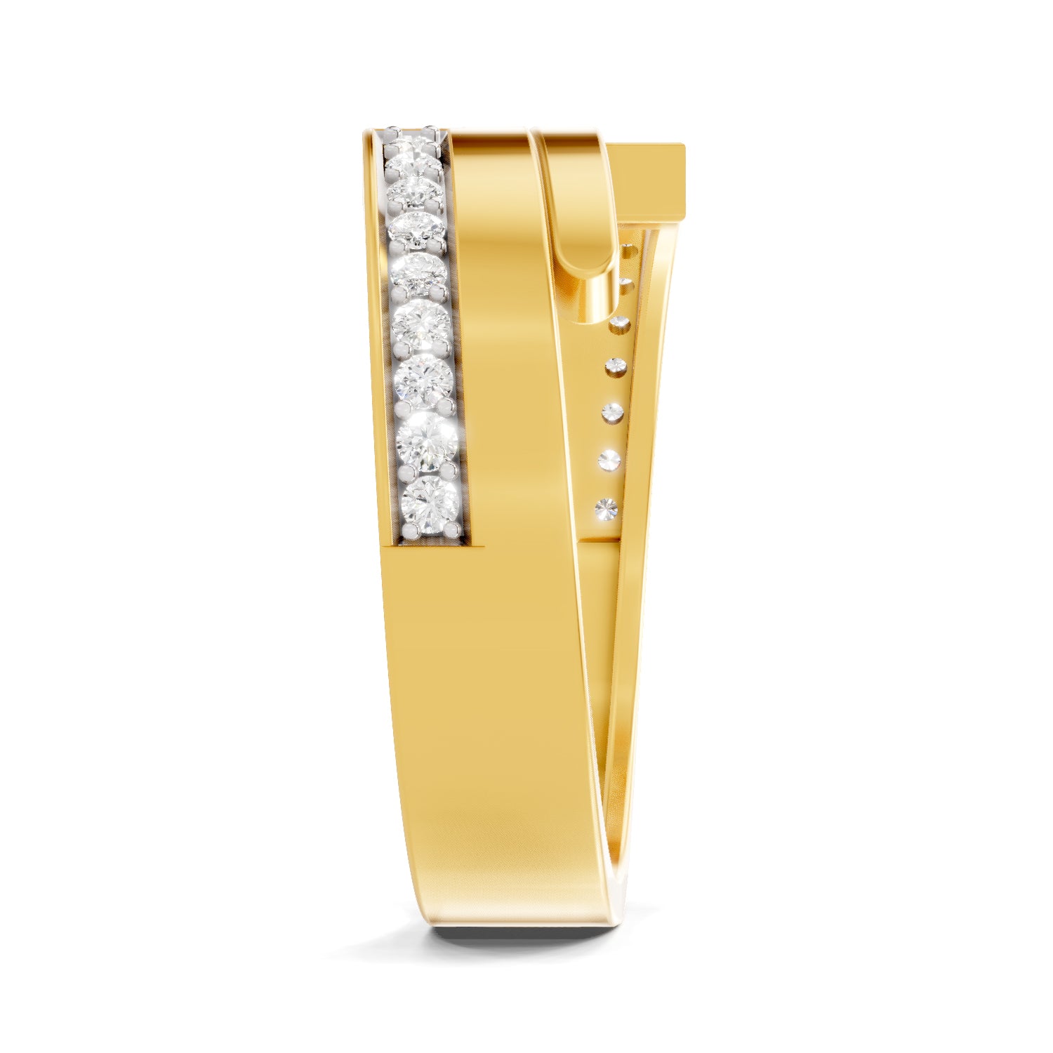 0.18 Carat  | 925 Sterling Silver Gold Plated Band Ring