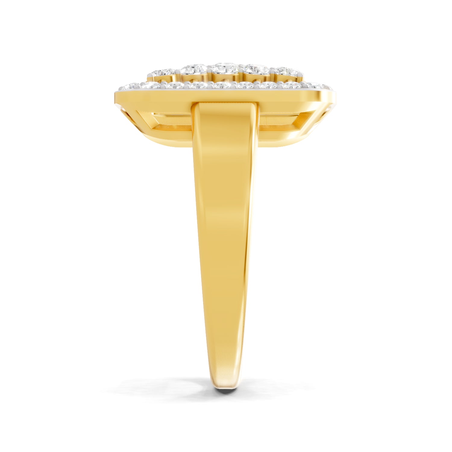 1.26 Carat | 925 Sterling Silver Gold Plated Square Cluster Halo Ring