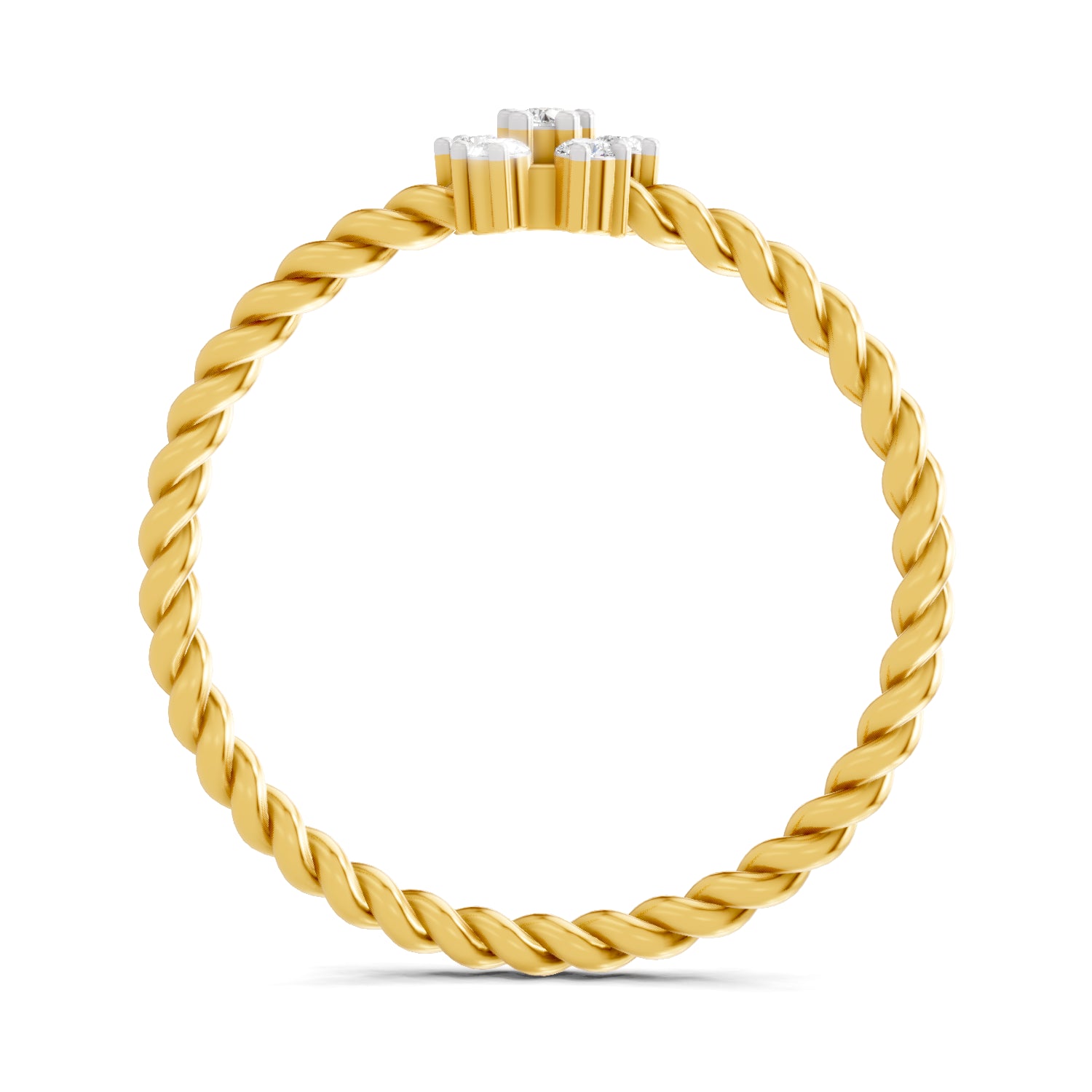 0.09 Carat | 925 Sterling Silver Gold Plated Twist of Love Ring