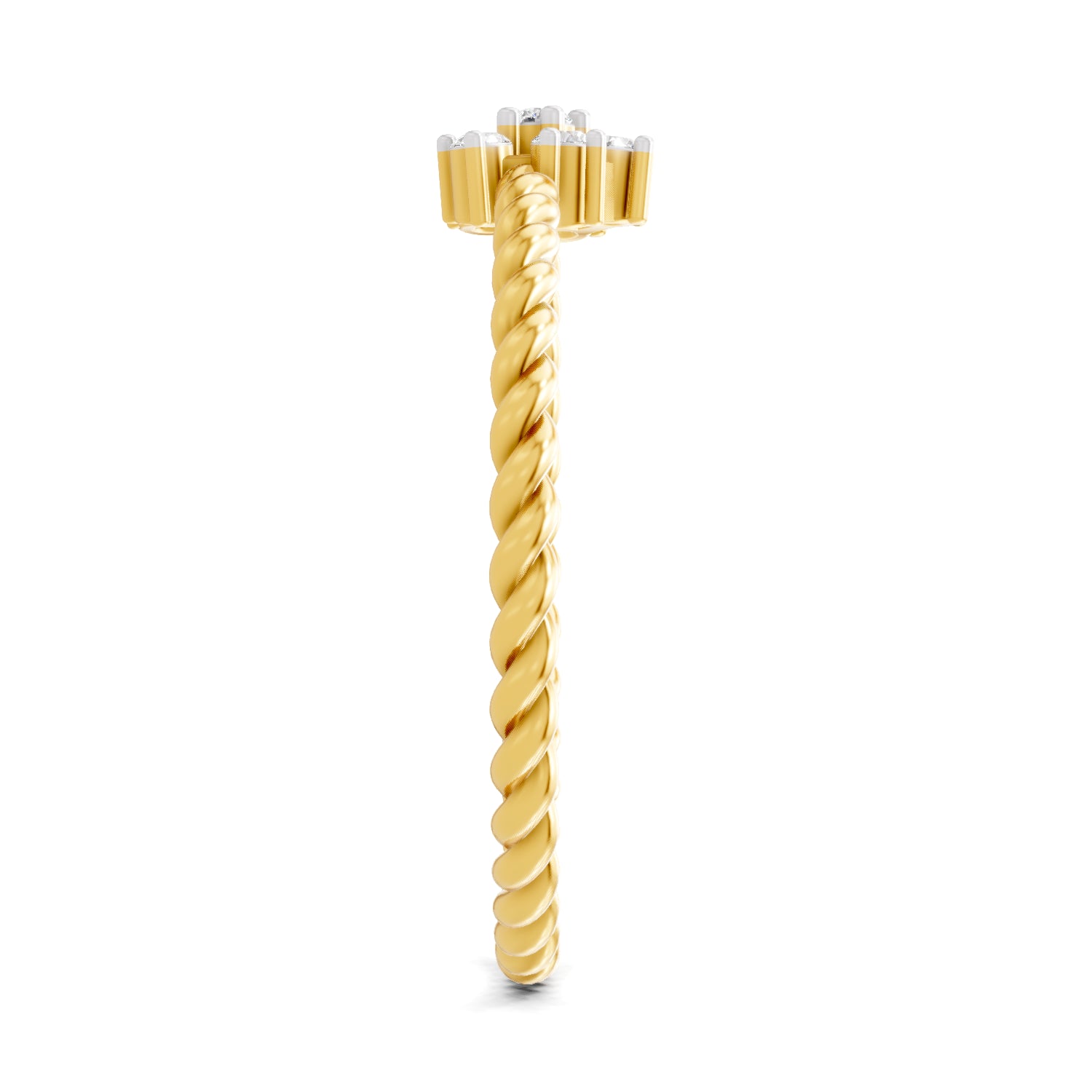 0.09 Carat | 925 Sterling Silver Gold Plated Twist of Love Ring